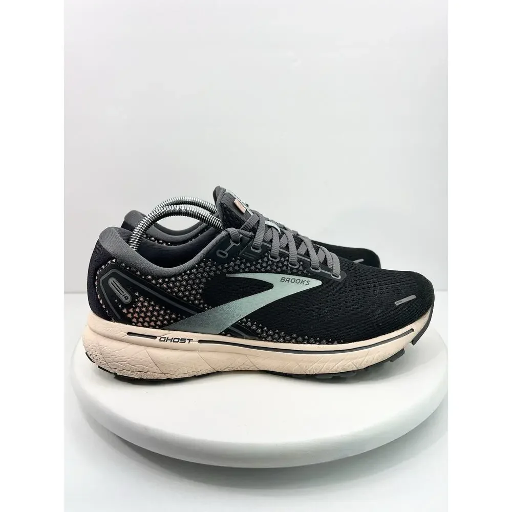 Brooks Ghost 14 Womens‎ Sz 10.5 Black Pink Running Shoes 1203561B026 Sneakers